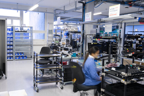 Workplace in electronics manufacturing at Zollner in Hombrechtikon